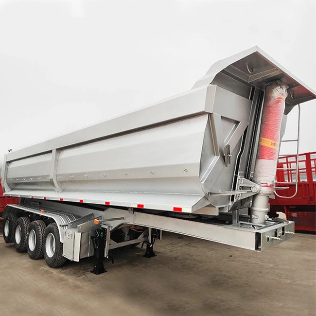 Kína Factory TONGYA Vörumerki U Shape Hyva Cylinder Dump Trailer til sölu