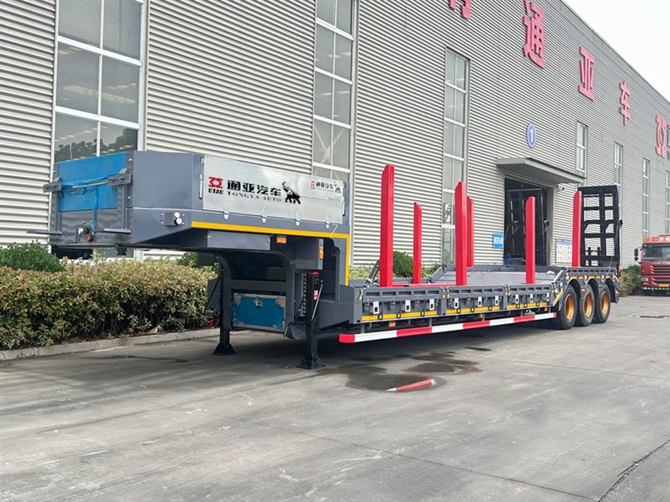 OTTC vottun Low Bed Semi Trailer Með vélrænum stiga