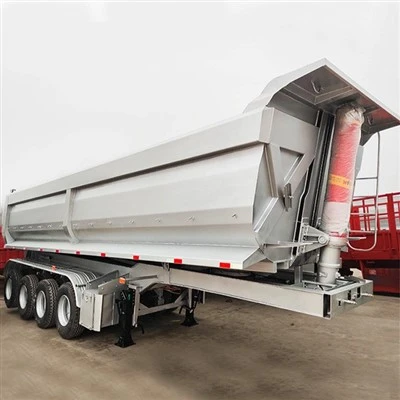 Kína Factory TONGYA Vörumerki U Shape Hyva Cylinder Dump Trailer til sölu